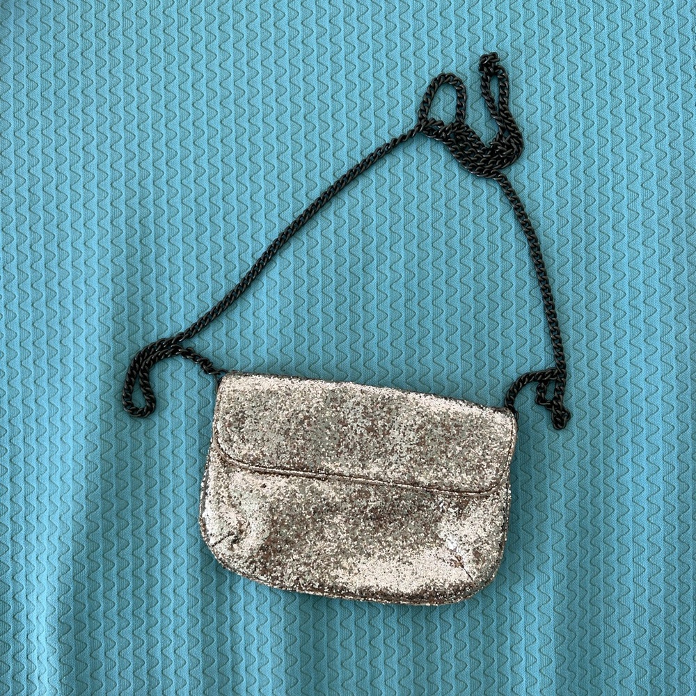 Gold glitter purse